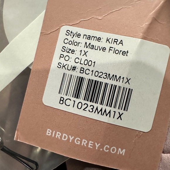 Birdy Grey Kira Dress Curve Chiffon Mauve Floret 1X NEW NWT BRIDESMAID WEDDING - Picture 4 of 4